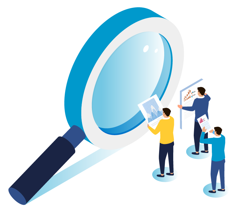 looking through a magnifying glass